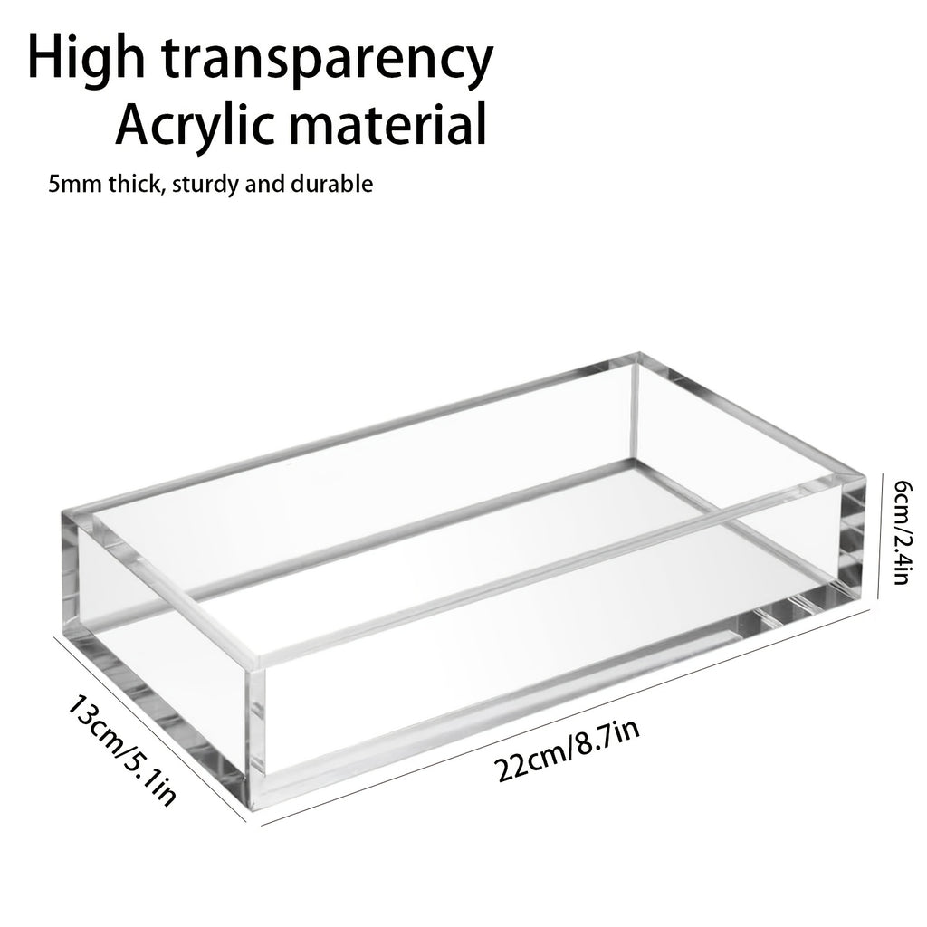Transparent Acrylic Bathroom Tray & Napkin Holder
