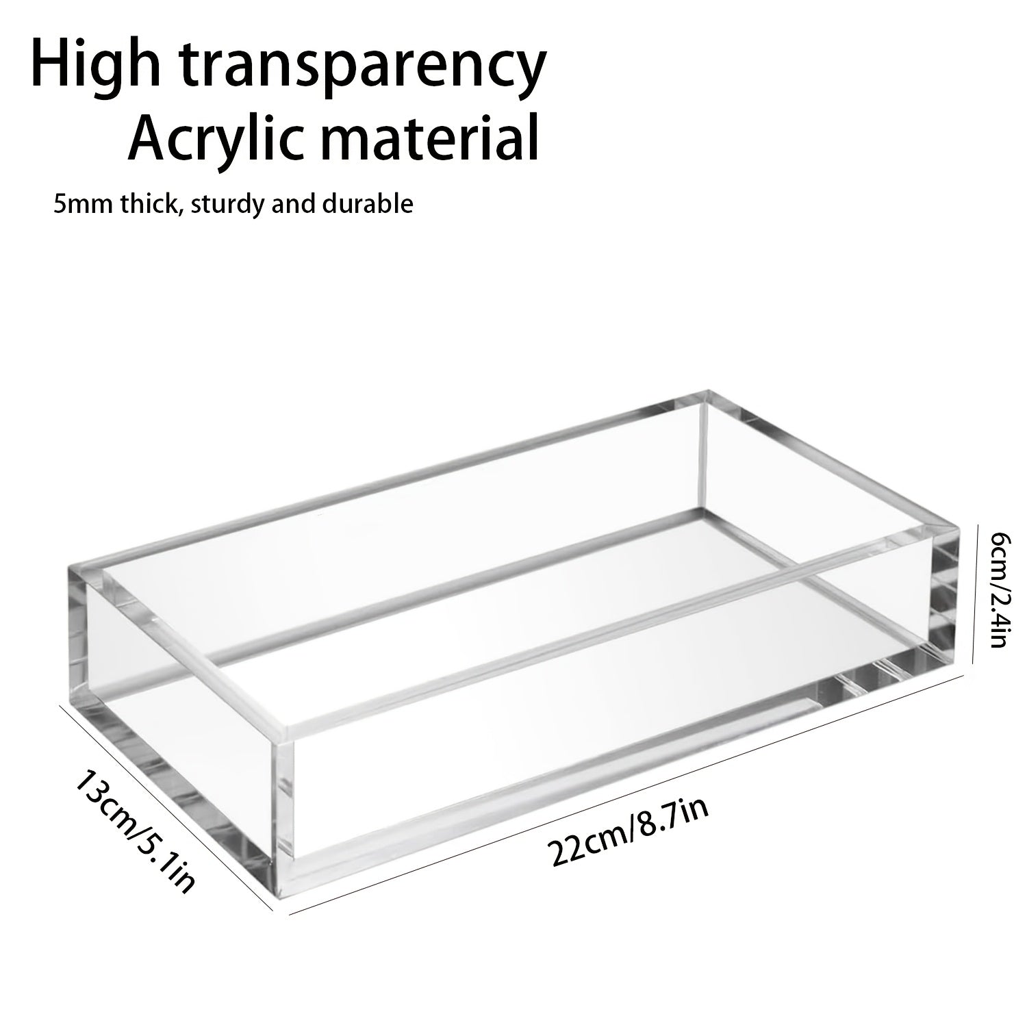 Transparent Acrylic Bathroom Tray & Napkin Holder