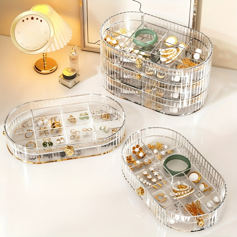 3-Layer Transparent Jewelry Storage Box