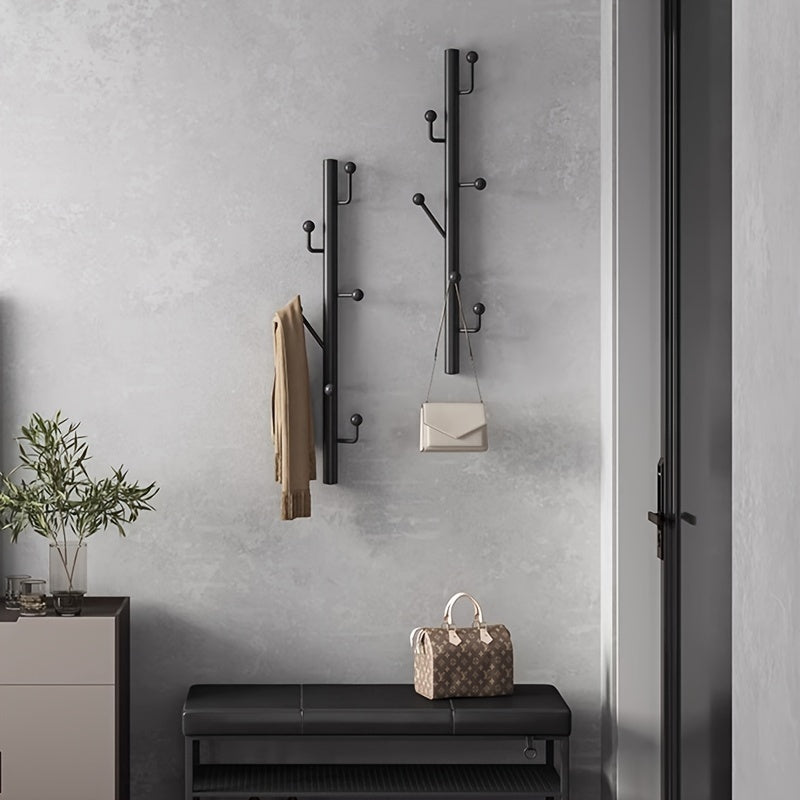 Modern Black Metal Wall Mounted Coat Hat Rack
