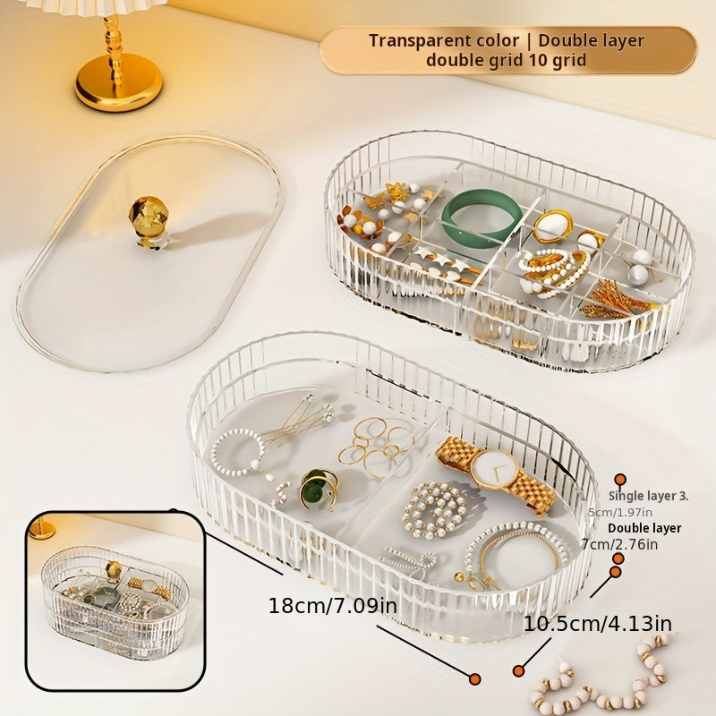 3-Layer Transparent Jewelry Storage Box