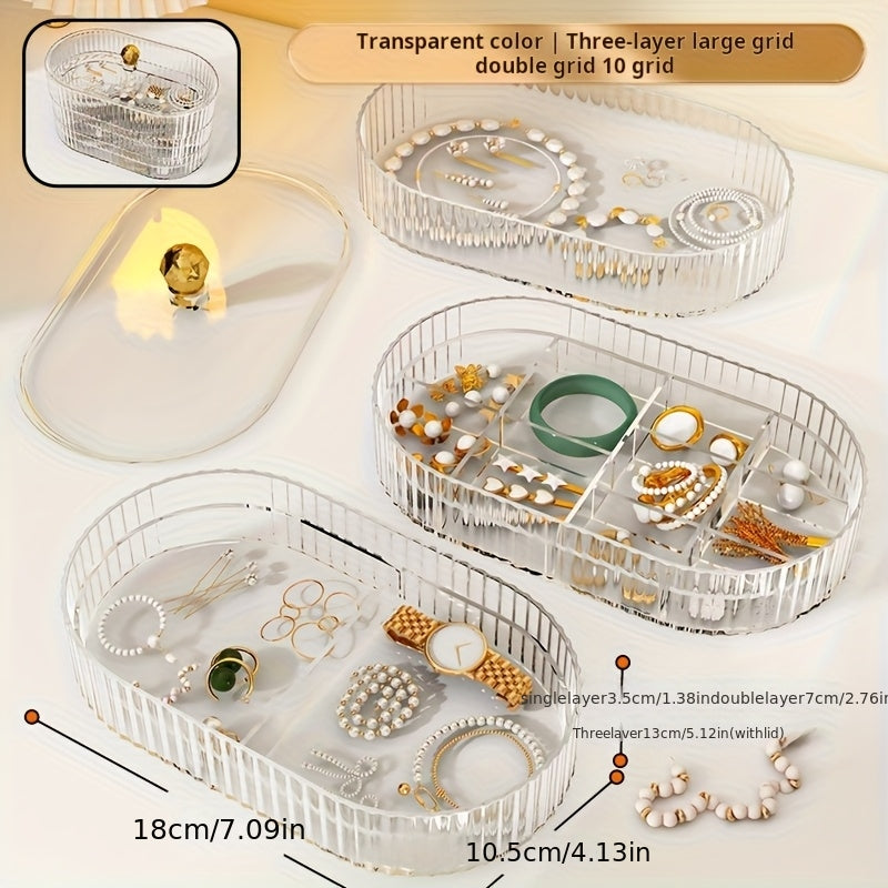 3-Layer Transparent Jewelry Storage Box