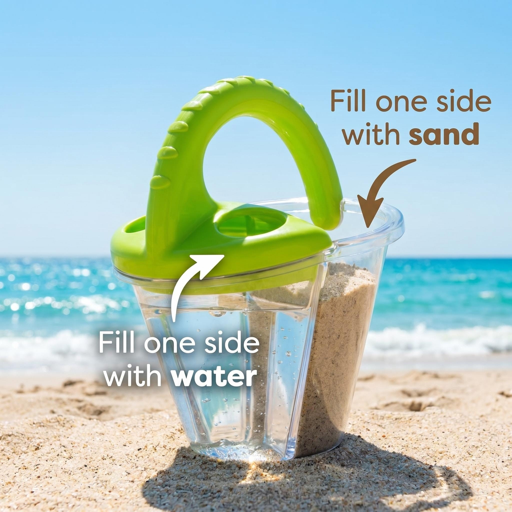 Creative Sand Art Funnel Toy for Kids, 2-in-1 Dual Chamber Design (Sand & Water), Includes Sand Sifter Scoop, BPA-Free & PVC-Free, Perfect for Beach & Sandbox Play