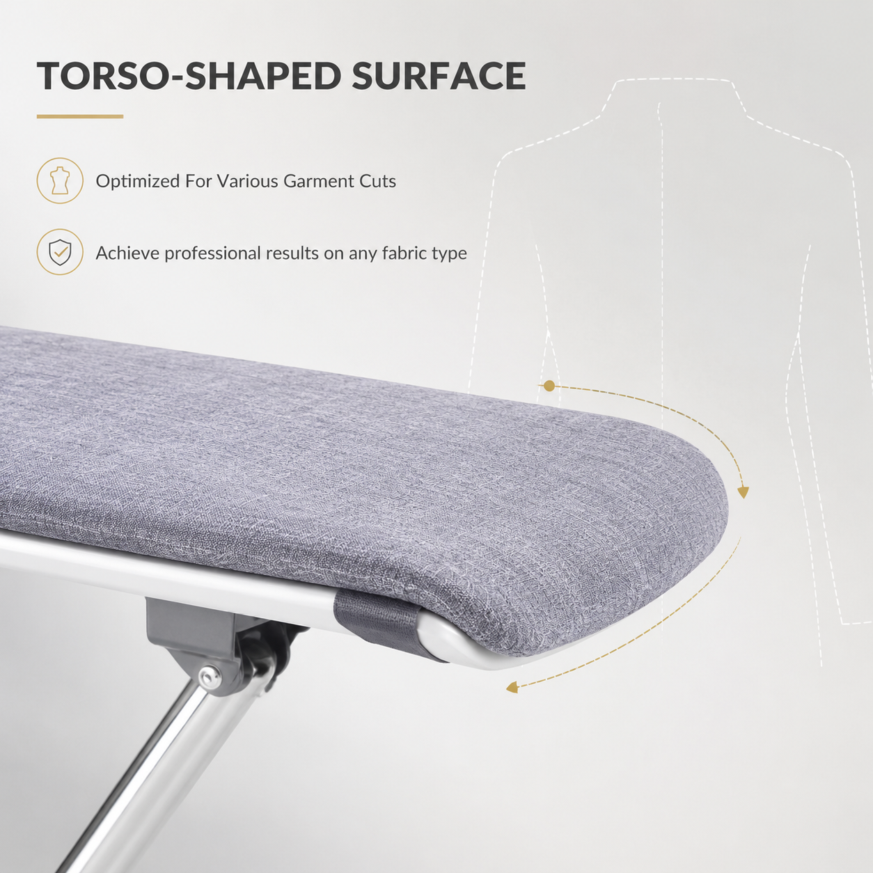 360° Rotating Premium Ironing Board with 8-Level Height Adjustment, 3-Layer Heat-Resistant Removable Cover, Rotating Iron Holder & Patented No-Lever Mechanism for Home & Laundry Room