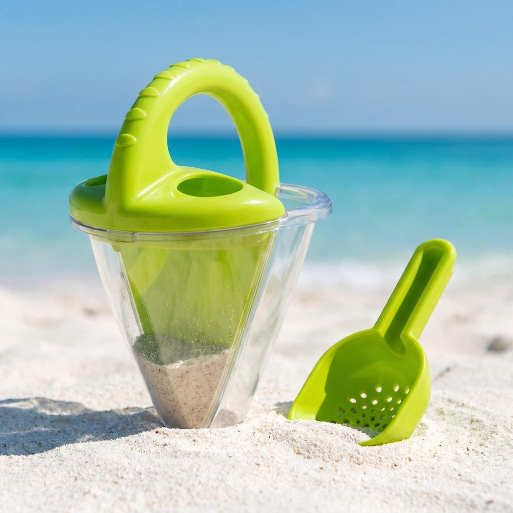 Creative Sand Art Funnel Toy for Kids, 2-in-1 Dual Chamber Design (Sand & Water), Includes Sand Sifter Scoop, BPA-Free & PVC-Free, Perfect for Beach & Sandbox Play