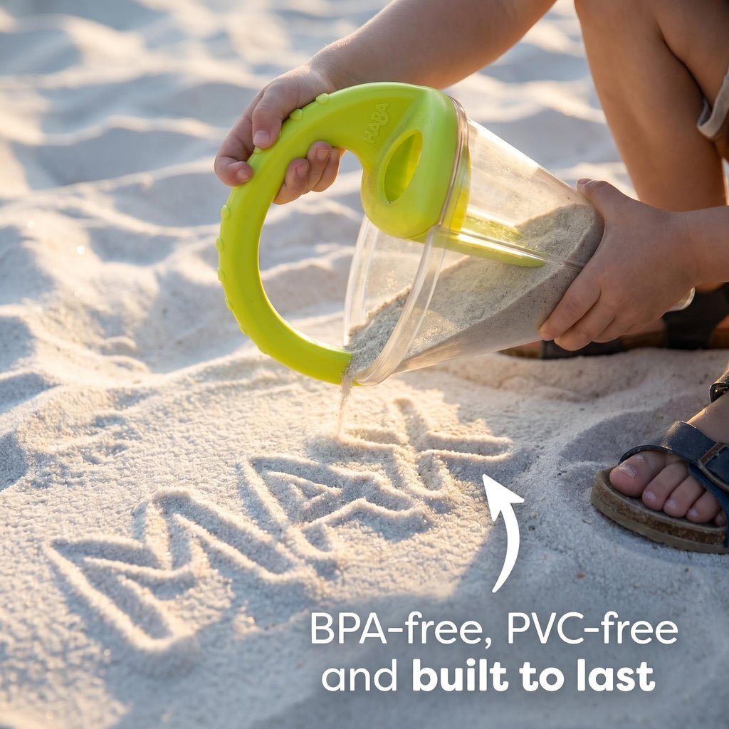 Creative Sand Art Funnel Toy for Kids, 2-in-1 Dual Chamber Design (Sand & Water), Includes Sand Sifter Scoop, BPA-Free & PVC-Free, Perfect for Beach & Sandbox Play