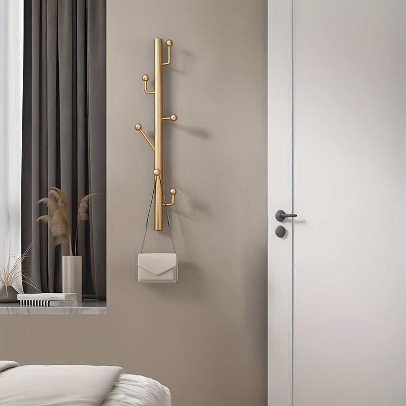 Modern Black Metal Wall Mounted Coat Hat Rack